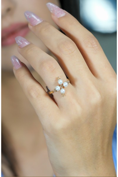 İNCİ YÜZÜK 14 AYAR A015538