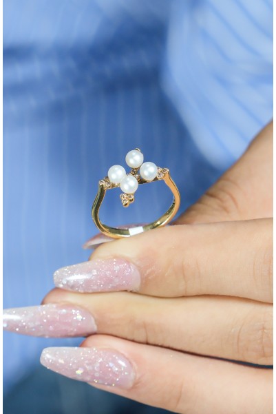 İNCİ YÜZÜK 14 AYAR A015538