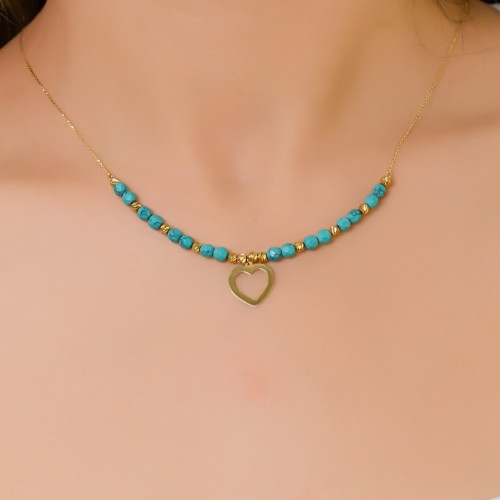 DORİKALI KALP KOLYE 14 AYAR A020822 DORİKALI KALP KOLYE 14 AYAR A020822