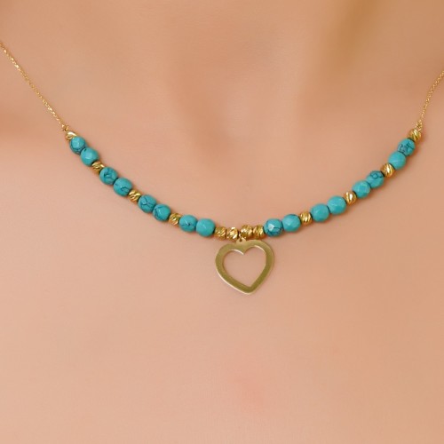 DORİKALI KALP KOLYE 14 AYAR A020822 DORİKALI KALP KOLYE 14 AYAR A020822