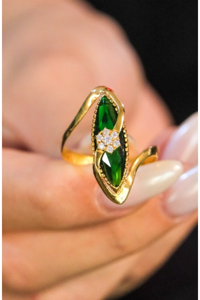 YEŞİL TAŞLI YÜZÜK 22 AYAR A021694