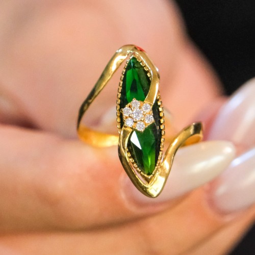 YEŞİL TAŞLI YÜZÜK 22 AYAR A021694 YEŞİL TAŞLI YÜZÜK 22 AYAR A021694