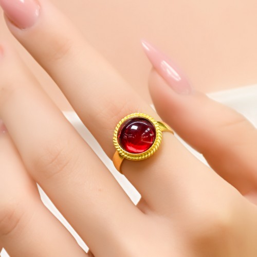 KIRMIZI TAŞLI YÜZÜK 22 AYAR A021695