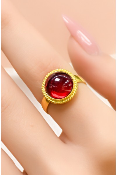 KIRMIZI TAŞLI YÜZÜK 22 AYAR A021695
