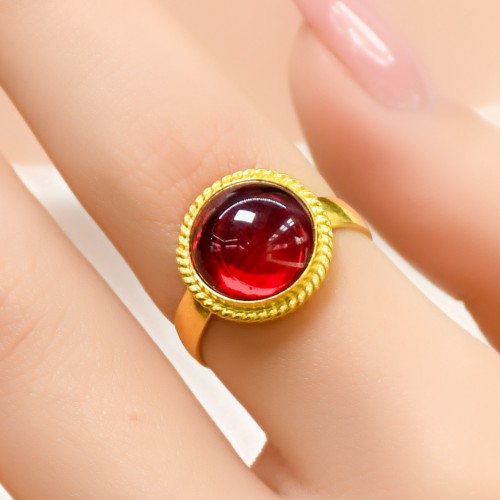 KIRMIZI TAŞLI YÜZÜK 22 AYAR A021695