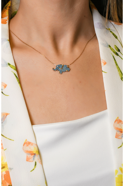 FİL DETAYLI ÇITIR KOLYE 14 AYAR  A022717 FİL DETAYLI ÇITIR KOLYE 14 AYAR  A022717