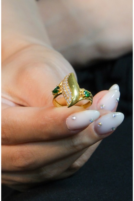 TAŞLI YAPRAK YÜZÜK 22 AYAR A029176