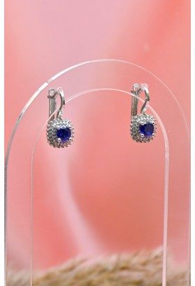 MAVİ TAŞLI KÜPE 14 AYAR A030749