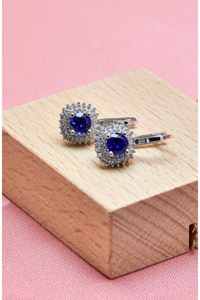 MAVİ TAŞLI KÜPE 14 AYAR A030749 MAVİ TAŞLI KÜPE 14 AYAR A030749