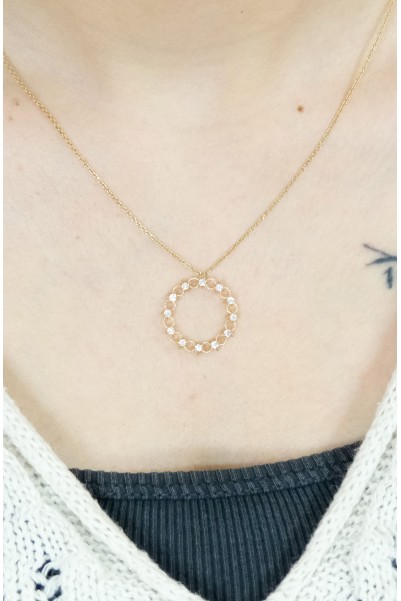 TAŞLI HALKA KOLYE 14 AYAR A030927 TAŞLI HALKA KOLYE 14 AYAR A030927