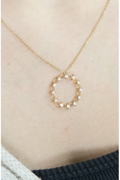 TAŞLI HALKA KOLYE 14 AYAR A030927 TAŞLI HALKA KOLYE 14 AYAR A030927