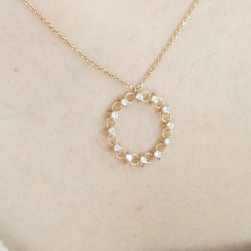 TAŞLI HALKA KOLYE 14 AYAR A030927