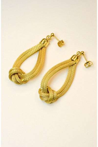 HASIR ÖRGÜ KÜPE 14 AYAR A032198 HASIR ÖRGÜ KÜPE 14 AYAR A032198