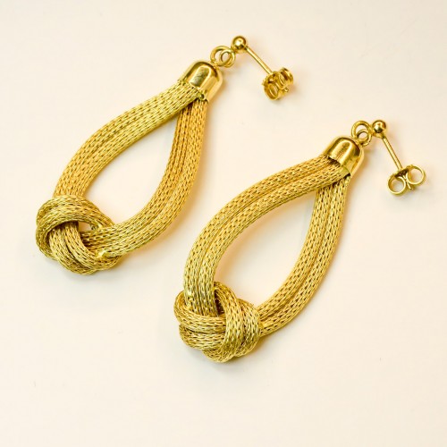 HASIR ÖRGÜ KÜPE 14 AYAR A032198 HASIR ÖRGÜ KÜPE 14 AYAR A032198