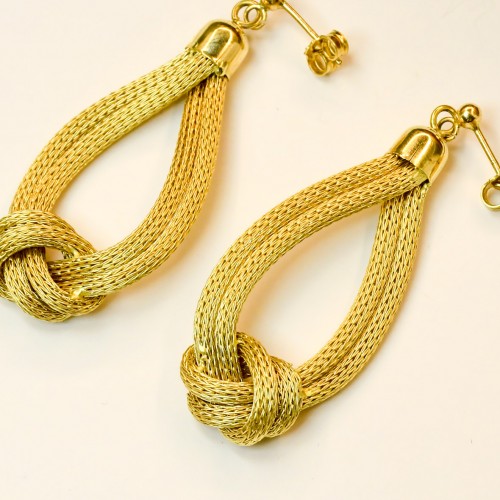 HASIR ÖRGÜ KÜPE 14 AYAR A032198 HASIR ÖRGÜ KÜPE 14 AYAR A032198