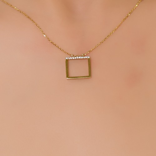 KARE ÇERÇEVE KOLYE 14 AYAR A033877 KARE ÇERÇEVE KOLYE 14 AYAR A033877