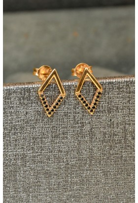 SİYAH TAŞLI KÜPE 14 AYAR A034749 SİYAH TAŞLI KÜPE 14 AYAR A034749