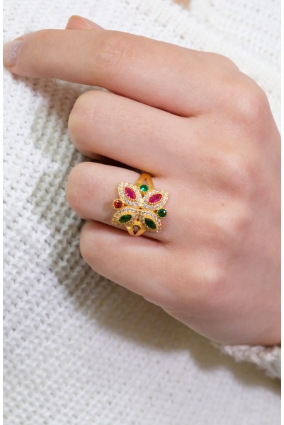 RENKLİ TAŞLI YÜZÜK 22 AYAR A035759