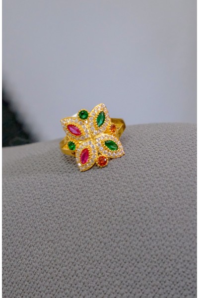 RENKLİ TAŞLI YÜZÜK 22 AYAR A035759