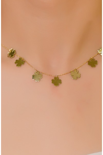 YEDİLİ YONCA KOLYE 14 AYAR A037580 YEDİLİ YONCA KOLYE 14 AYAR A037580