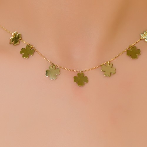 YEDİLİ YONCA KOLYE 14 AYAR A037580 YEDİLİ YONCA KOLYE 14 AYAR A037580