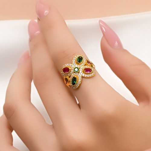 RENKLİ TAŞLI YÜZÜK 22 AYAR A037631