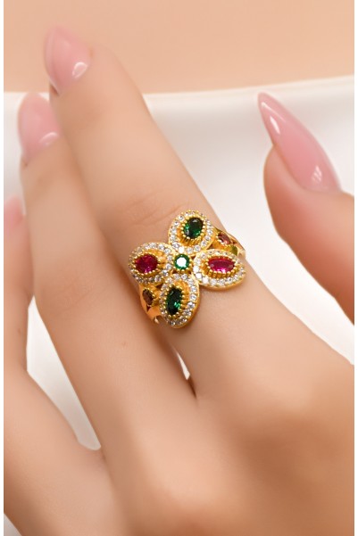 RENKLİ TAŞLI YÜZÜK 22 AYAR A037631