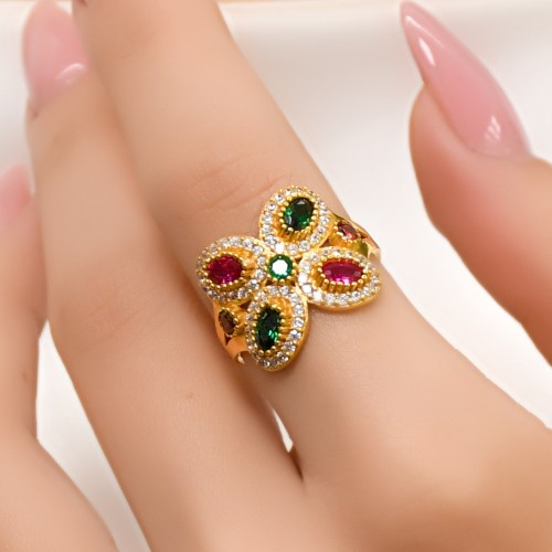 RENKLİ TAŞLI YÜZÜK 22 AYAR A037631