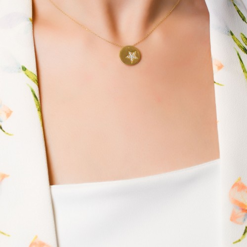 YILDIZ DETAYLI 14 AYAR KOLYE A038613 YILDIZ DETAYLI 14 AYAR KOLYE A038613