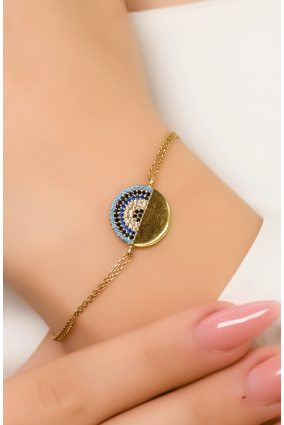 NAZAR BONCUKLU MODERN BİLEKLİK 14 AYAR A038638 NAZAR BONCUKLU MODERN BİLEKLİK 14 AYAR A038638