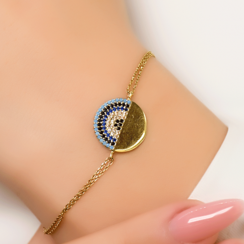 NAZAR BONCUKLU MODERN BİLEKLİK 14 AYAR A038638 NAZAR BONCUKLU MODERN BİLEKLİK 14 AYAR A038638