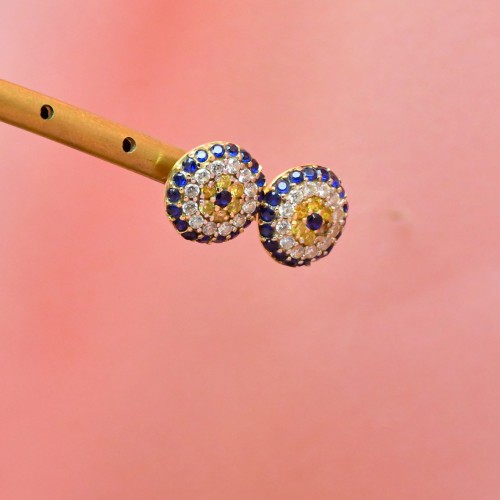 TAŞLI NAZAR BONCUK KÜPE 14 AYAR A039414 TAŞLI NAZAR BONCUK KÜPE 14 AYAR A039414