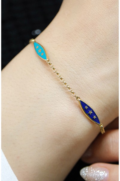 YILDIZLI ÇITIR BİLEKLİK 14 AYAR A041158