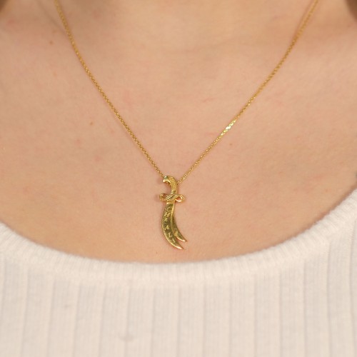 HZ ALİ YAZILI ZÜLFİKAR KILIÇ KOLYE 22 AYAR A042301