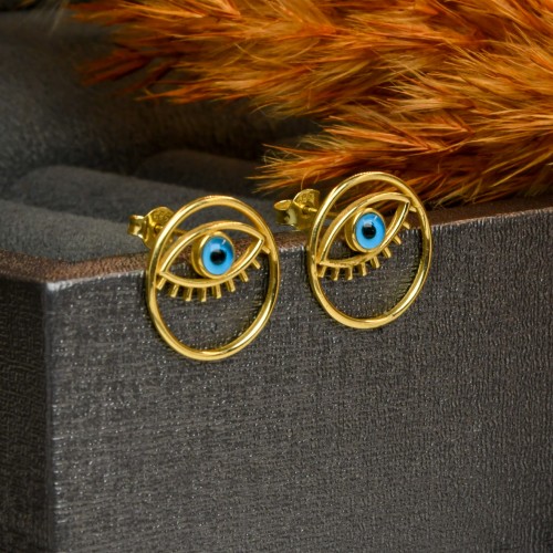 NAZAR BONCUK GÖZ KÜPE 14 AYAR A043391 NAZAR BONCUK GÖZ KÜPE 14 AYAR A043391