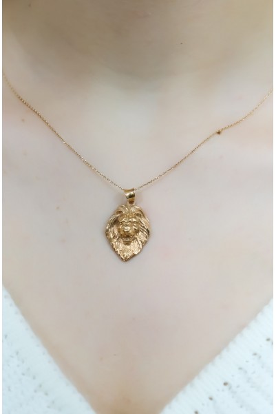 ASLAN BAŞ KOLYE 14 AYAR A043521 ASLAN BAŞ KOLYE 14 AYAR A043521