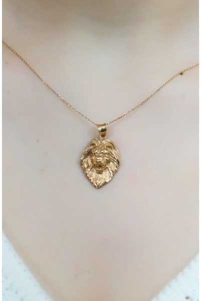 ASLAN BAŞ KOLYE 14 AYAR A043521 ASLAN BAŞ KOLYE 14 AYAR A043521