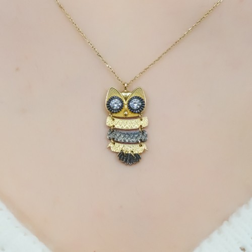 BAYKUŞ MOTİFLİ KOLYE 14 AYAR A043578 BAYKUŞ MOTİFLİ KOLYE 14 AYAR A043578