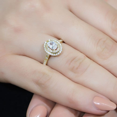 OVAL BAGET YÜZÜK 14 AYAR A043609 OVAL BAGET YÜZÜK 14 AYAR A043609