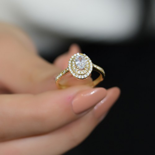 OVAL BAGET YÜZÜK 14 AYAR A043609 OVAL BAGET YÜZÜK 14 AYAR A043609