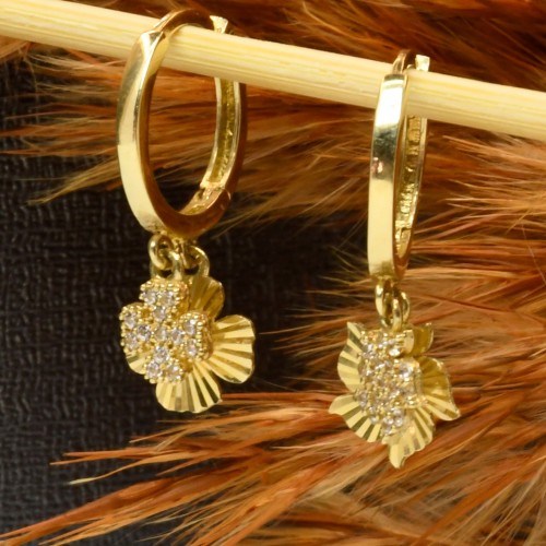 SALLANTILI HALKA KÜPE 14 AYAR A043676 SALLANTILI HALKA KÜPE 14 AYAR A043676