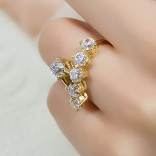 TEKTAŞ VE BEŞTAŞ ÇİFT YÜZÜK 14 AYAR A044560 TEKTAŞ VE BEŞTAŞ ÇİFT YÜZÜK 14 AYAR A044560