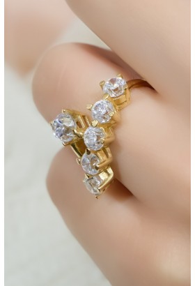 TEKTAŞ VE BEŞTAŞ ÇİFT YÜZÜK 14 AYAR A044560