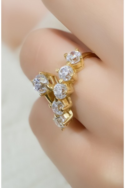 TEKTAŞ VE BEŞTAŞ ÇİFT YÜZÜK 14 AYAR A044560 TEKTAŞ VE BEŞTAŞ ÇİFT YÜZÜK 14 AYAR A044560