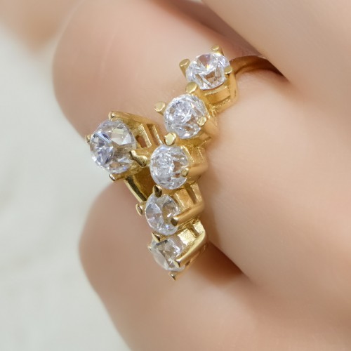 TEKTAŞ VE BEŞTAŞ ÇİFT YÜZÜK 14 AYAR A044560 TEKTAŞ VE BEŞTAŞ ÇİFT YÜZÜK 14 AYAR A044560