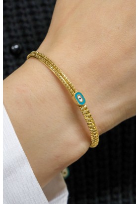 NAZAR BONCUK MİNELİ KELEPÇE 14 AYAR A047591