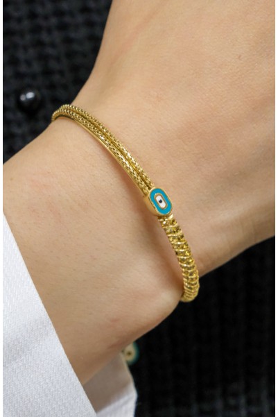 NAZAR BONCUK MİNELİ KELEPÇE 14 AYAR A047591