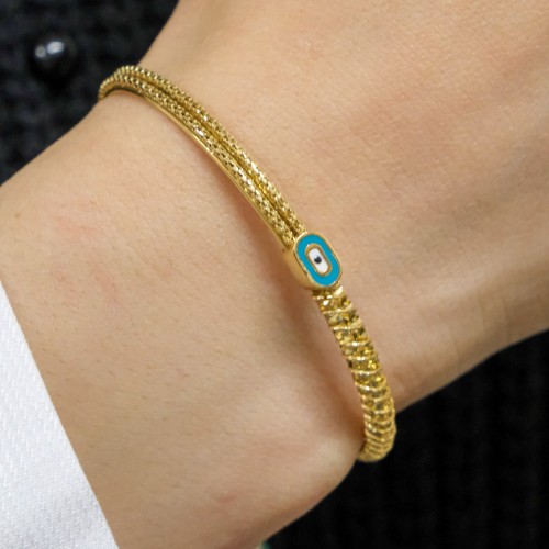 NAZAR BONCUK MİNELİ KELEPÇE 14 AYAR A047591 NAZAR BONCUK MİNELİ KELEPÇE 14 AYAR A047591