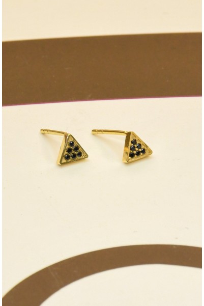 SİYAH TAŞLI ÜÇGEN KÜPE 14 AYAR A047625 SİYAH TAŞLI ÜÇGEN KÜPE 14 AYAR A047625