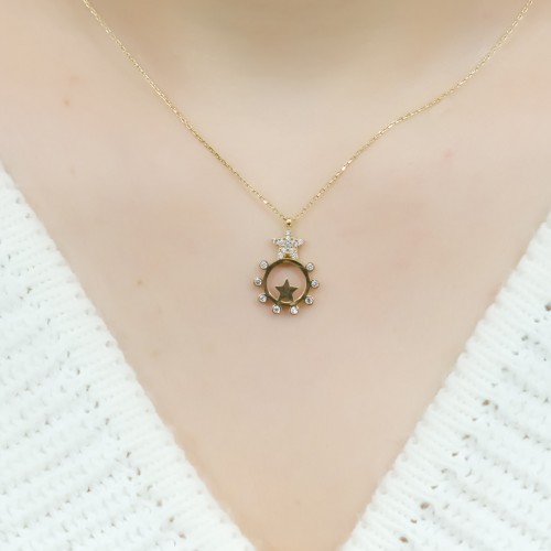 TAŞLI YILDIZ KOLYE 14 AYAR A047747 TAŞLI YILDIZ KOLYE 14 AYAR A047747